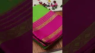 Pure Mysore Silk Saree in Stunning Blend of Green & Pink Featuring Bentex Border | +91 9148735430