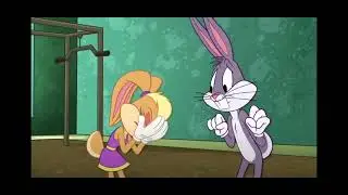 Lola bunny crying because of bugs bunny