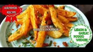 LEMON & GARLIC POTATO WEDGES IN AIRFRYER | SNACKS | AIRFRYERS RECIPE | HARJASCOOKBOOK