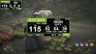 Hogwarts Legacy: RTX 5070 + Ryzen 7 9800X3D 4K LOW vs HIGH preset DLSS Quality