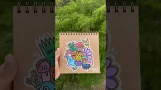 Drawing doodle with posca makers in Tamil #doodle #doodleart Doodle art for beginners