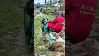 Small tractor to plow muddy fields rice paddies