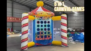 Inflatable 5 in 1 Carnival Games Shooting Sport Games Party Events AXE Throwing Game