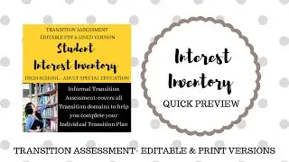 Student Interest Inventory Quick Preview