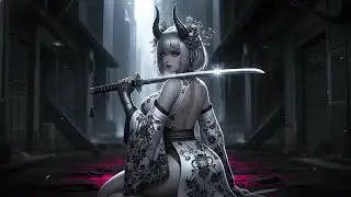 Demon Samurai Anime Girl | 4K 3840x2160 Live Wallpaper