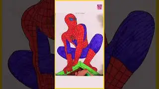 Coloring Spiderman Drawing #forkids #stepbystep #diy #educational #learning #preschool #ytshorts