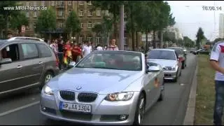 Autokorso in Mannheim Deutschland vs Portugal