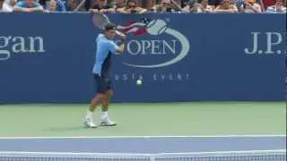 Roger Federer - 3 Slice Backhands (in real time)