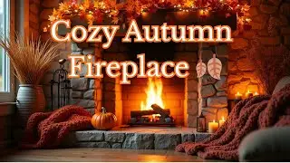 Cozy Autumn Fireplace Ambience 🍂 Rain on Window  20 Minutes of Peaceful Fall Relaxation
