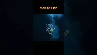 🐟 Man to Fish &ndash; The Deep Dive Begins! 🌊😱  #transformation #aquaticlife #aquaticcreatures #fish