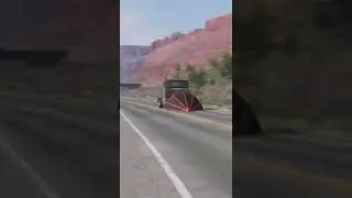 crash truck vs numerous guardrails - BeamNG.Drive