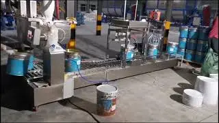 Fully automatic dual head emulsion paint filling line