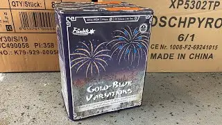 Funke Gold-Blue Variations | 20 Schuss Batterie | 30mm Funke Cakebox