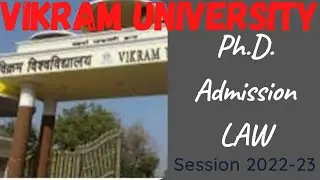 PhD in Law || Ph.D. Admission in Law || Vikram University, Ujjain