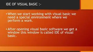 IDE OF VISUAL BASIC