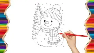 Colouring a Snowman ☃️|| Splash and Spill 🫗|| Kids