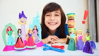 PRINCESAS DISNEY NO P&Aacute;LACIO DE MASSINHA ★ Brincando de Estilista [Especial M&ecirc;s das Crian&ccedil;as]