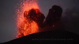 Evening eruption at Anak Krakatau 20 Nov 2018 from close range