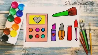 💄Easy makeup drawing step by step drawing||makeup drawing for beginners||@PreetiCreativity #art