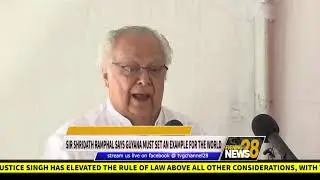 SIR SHRIDATH RAMPHAL SAYS GUYANA MUST SET AN EXAMPLE FOR THE WORLD