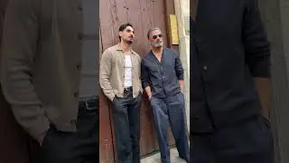 Father-son duo serving style and swag together❤#ahanshetty #suneelshetty#love #vishalmishra#border2