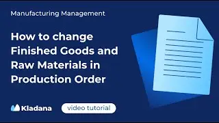 How to change Raw Materials and Finished Goods in PO in Kladana