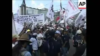 Demonstrators gather for Labour Union protest