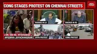 Storm Over Adani: Congress Holds Pan-India Street Protests | Both Houses Adjourned Till 2 PM