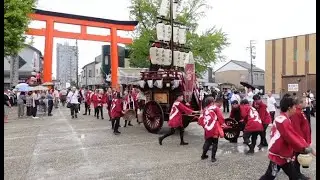 2025年　尾張津島　秋まつり　石採祭車　津島神社楼門前整列