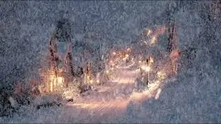 Cozy Winter Village Night | Lanterns, Snowfall & Soft Christmas Lights for Deep Relaxation