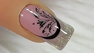 💕Decoración En Uñas Con Francés Y Efecto Ojo De Gato💅 #francesefectoojodegato