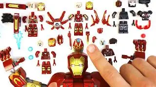 LEGO Big Iron Man + 5 cool minifigures ASMR Build (Unofficial Set)