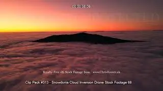 Moel Siabod Drone Stock Footage: Sunrise Above the Cloud Sea