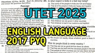 UTET Previous year Paper, English language 2017, UTET 2017 paper,UTET English Language