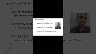 Demonstration on multiple catch clauses in java , Object orientated programming Through Java..