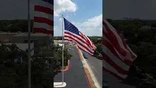 We honor heroes with breathtaking drone of the American flag waving proudly! #memorialday