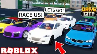 Super Car Owners Race Me Around the City! [Poor to Rich Episode 2] (Roblox Drive City)