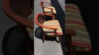 Vintage mid century Mexican serape cane chair