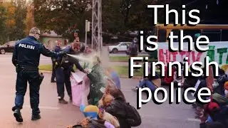 Police in Finland Pepper Spray Innocent Protestors