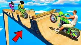 FRANKLIN TRIED IMPOSSIBLE SPEED BUMPS MEGA RAMP CHALLENGE CAR BIKE GTA 5 | SHINCHAN and CHOP GAMING 