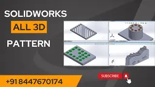 SolidWorks All Pattern Feature Tutorial | Linear, Circular Pattern, Curve Driven Pattern #rishabh