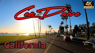 California Car Drive LONG BEACH dash cam VIDEO TOUR USA, Orange County Driving, 4K HDR Drive