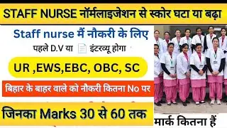 Bihar staff Nurse passing Marks/BTSC News Bihar Health Department Staff Nurse Passing Marks Normal