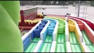 Inflatable 5k Obstacle Course Adult Sport Race Games Bounce House Castle with Large Slides