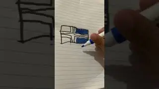 Drawing iceland flag with posca