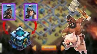 How to Attacks TH13 with Queen Walk + Hog Rider + Miner | Clash of Clans