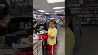 Nintendo Switch &ndash; OLED Model w/ Neon Red & Neon Blue Joy-Con. He got it on his saving!