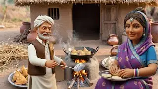 Miniature Village Rainy Day Routine 🌧️ Tiny Chai & Samosa Cooking | Relaxing ASMR Life
