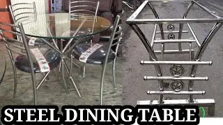 Stainless Steel Dining Table Designs/ स्टील डाइनिंग टेबल डिज़ाइन/ Steel Dining Table & Chairs Photos