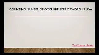 Counting number of occurrences of word in java